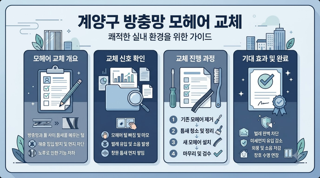 계양구 방충망 모헤어 교체