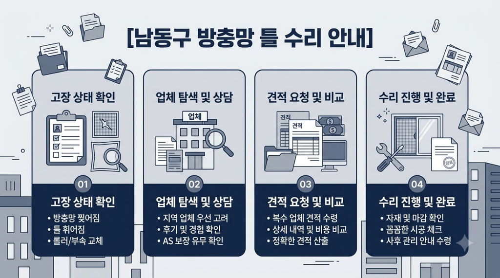남동구 방충망 틀 수리