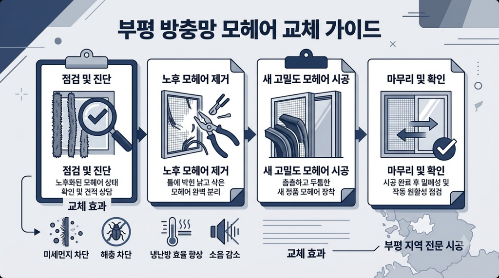부평 방충망 모헤어 교체