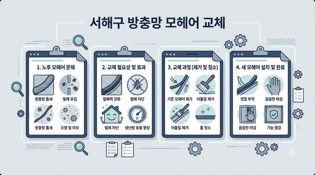 서해구 방충망 모헤어 교체