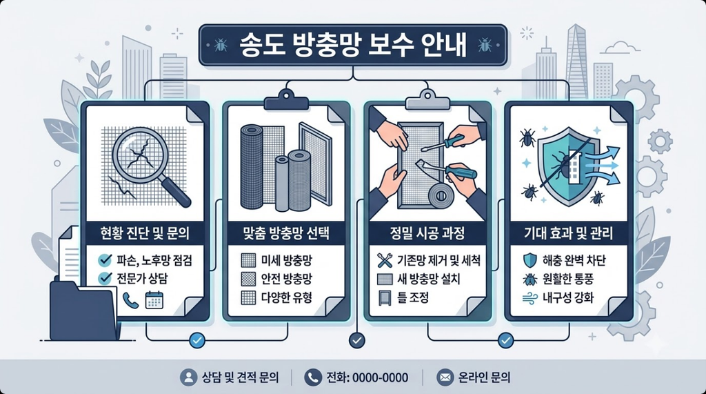 송도 방충망 수리