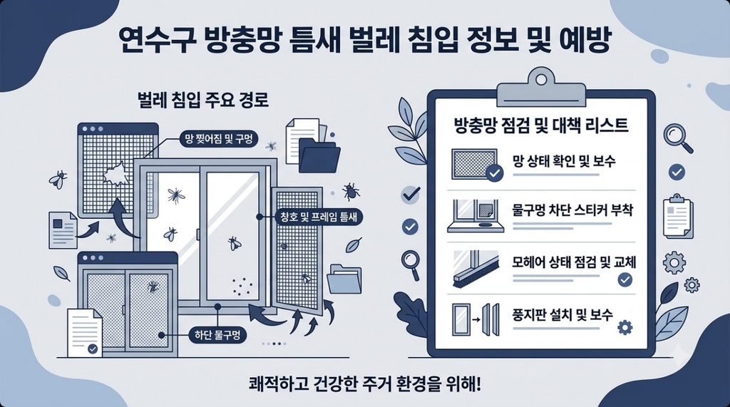 연수구 방충망 벌레 유입