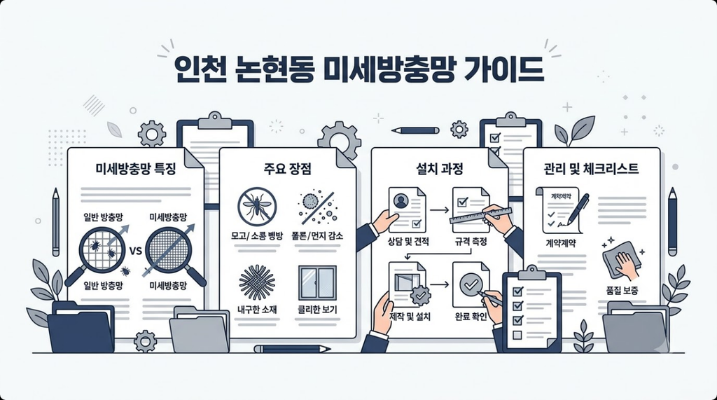 인천 논현동 미세방충망