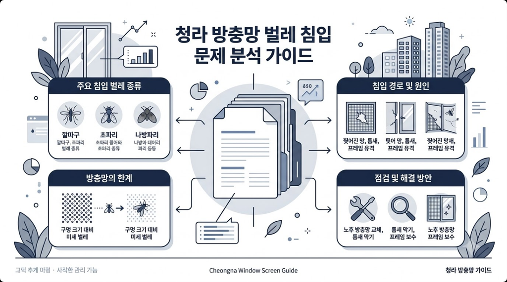 청라 방충망 벌레 유입