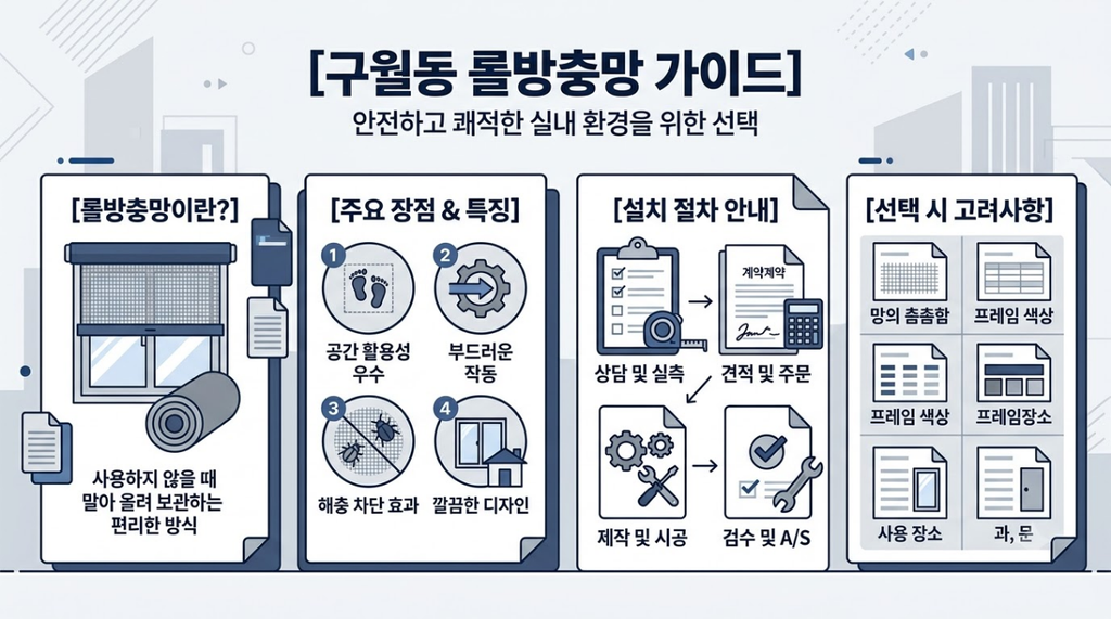 구월동 롤방충망