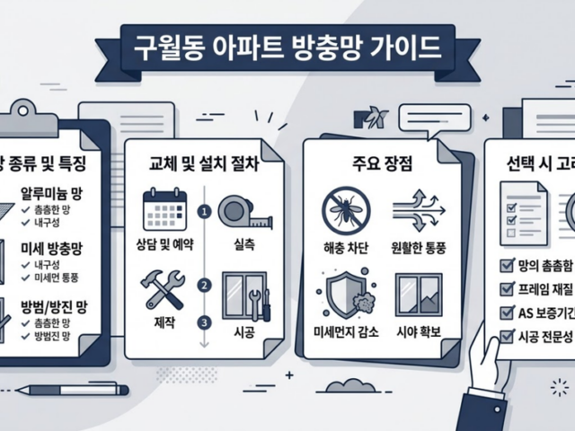 구월동 아파트 방충망 교체 전 확인해야 할 점검 기준