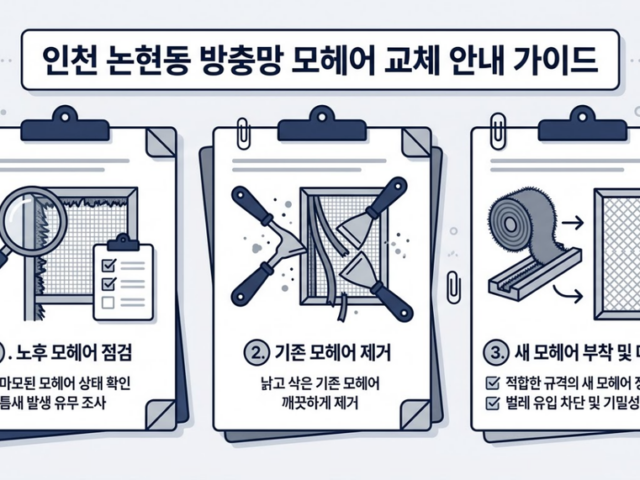 인천 논현동 방충망 모헤어 교체, 틈새 점검부터 확인하세요